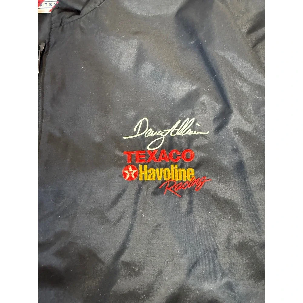 Vintage Davey Allison Texaco Havoline Racing Jacket Black Mens Large USA Made